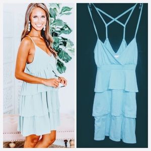 Derek hearts Blue Ruffle Tank Dress Easter